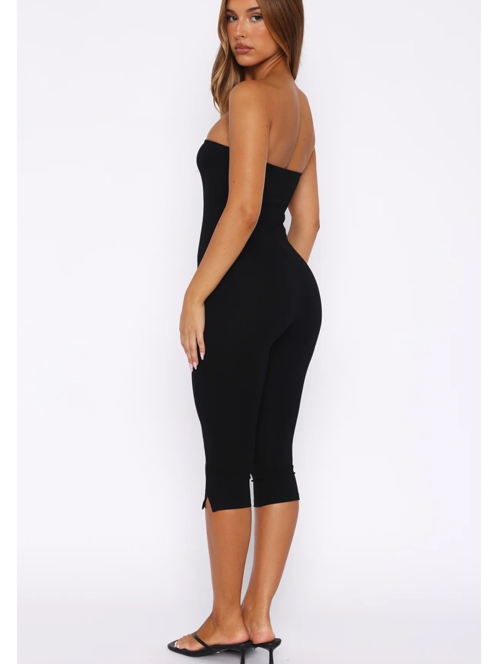 True desire strapless jumpsuit black